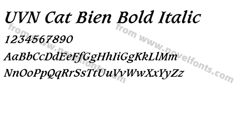 UVN Cat Bien Bold ItalicPreview