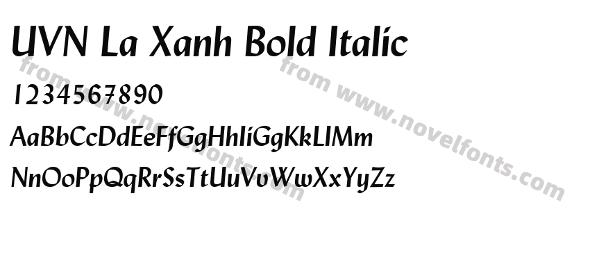 UVN La Xanh Bold ItalicPreview