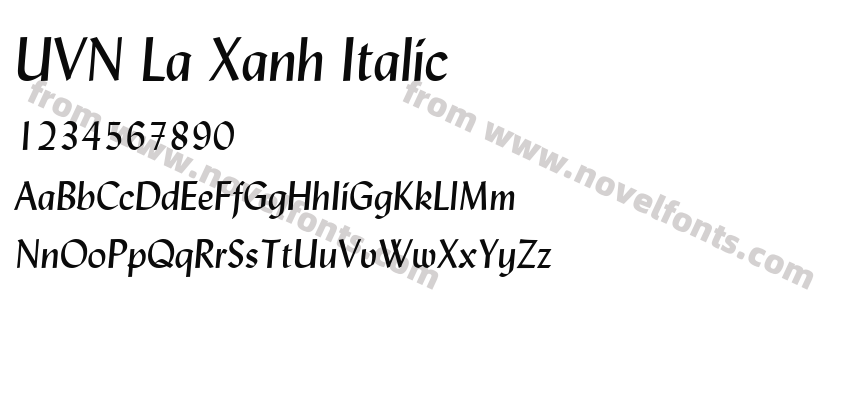 UVN La Xanh ItalicPreview