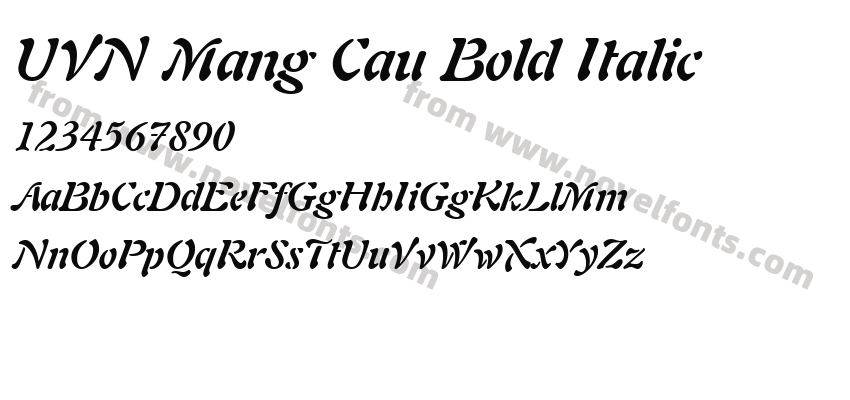 UVN Mang Cau Bold ItalicPreview