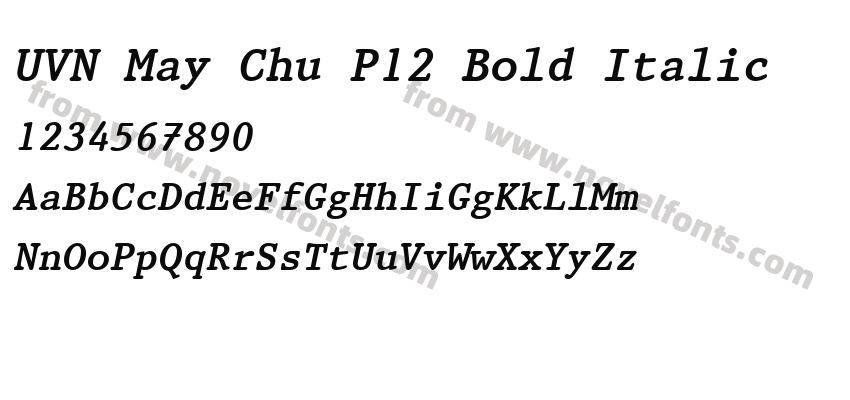 UVN May Chu P12 Bold ItalicPreview