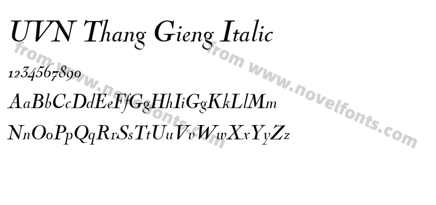 UVN Thang Gieng ItalicPreview