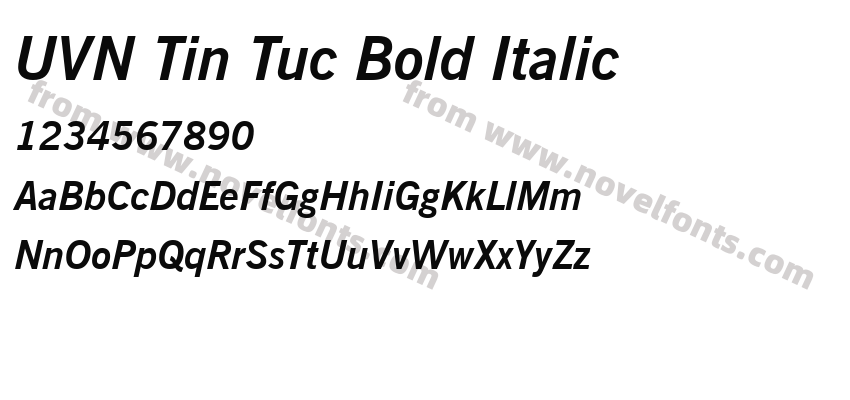 UVN Tin Tuc Bold ItalicPreview