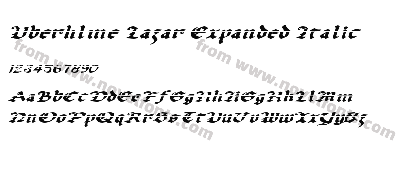 Uberhlme Lazar Expanded ItalicPreview