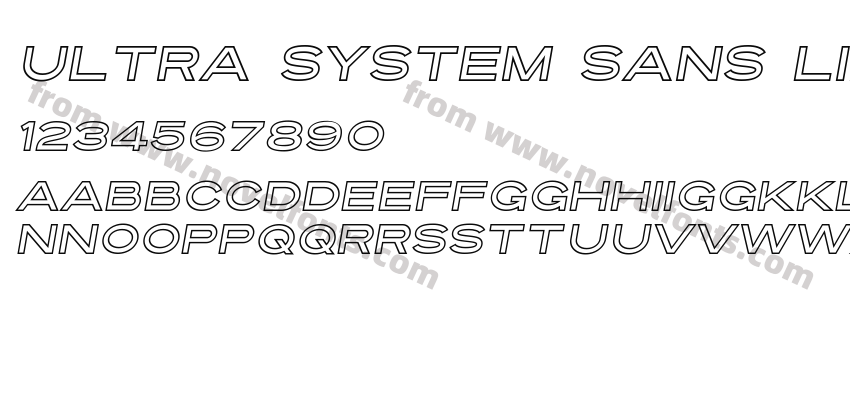Ultra System Sans Line One ItalicPreview