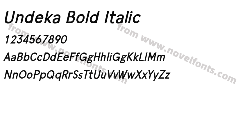 Undeka Bold ItalicPreview