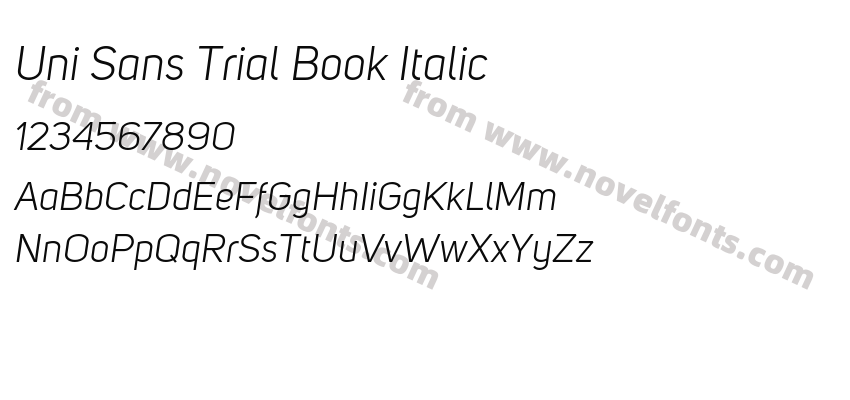 Uni Sans Trial Book ItalicPreview
