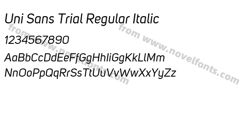 Uni Sans Trial Regular ItalicPreview