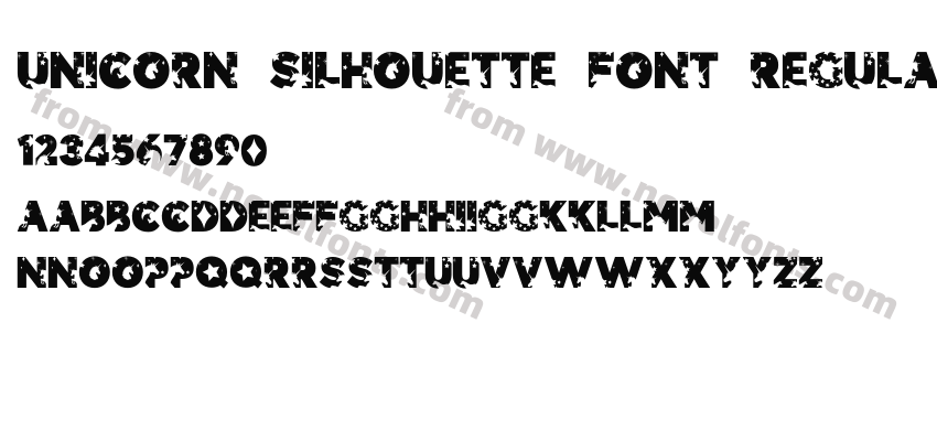 Unicorn Silhouette Font RegularPreview