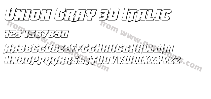 Union Gray 3D ItalicPreview