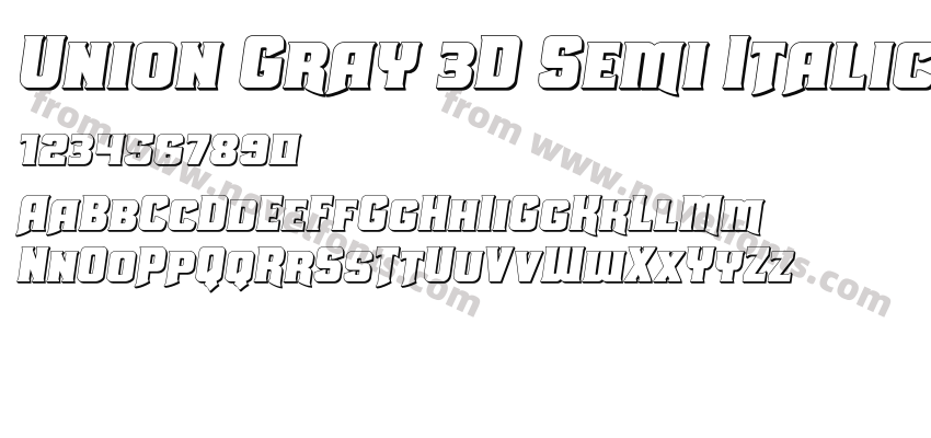 Union Gray 3D Semi ItalicPreview