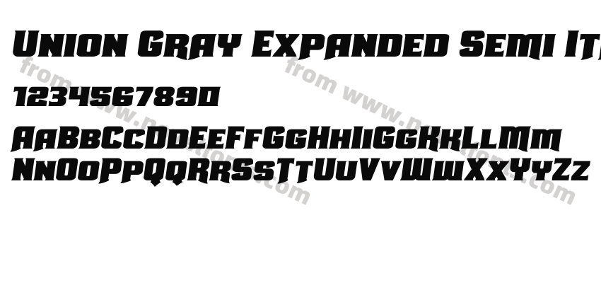 Union Gray Expanded Semi ItalicPreview