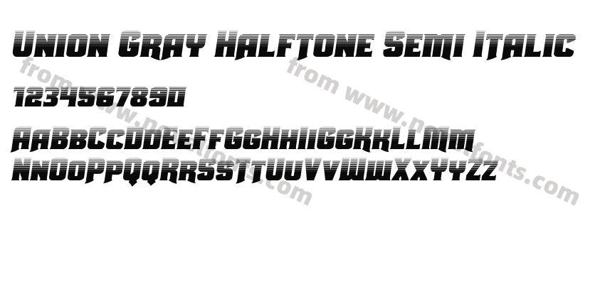 Union Gray Halftone Semi ItalicPreview