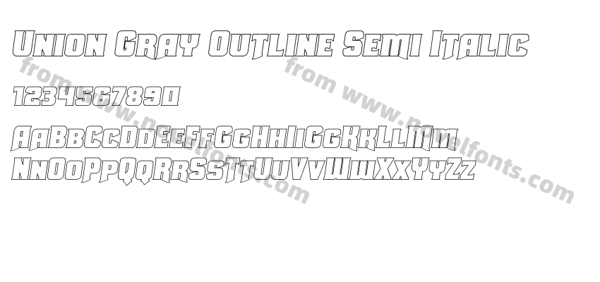 Union Gray Outline Semi ItalicPreview