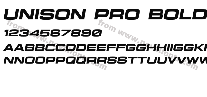 Unison Pro Bold ItalicPreview