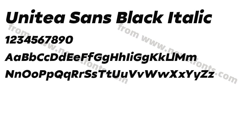 Unitea Sans Black ItalicPreview