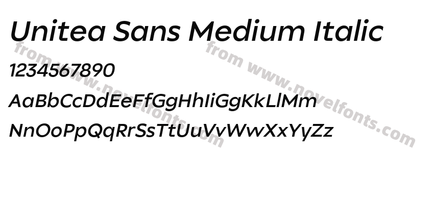 Unitea Sans Medium ItalicPreview