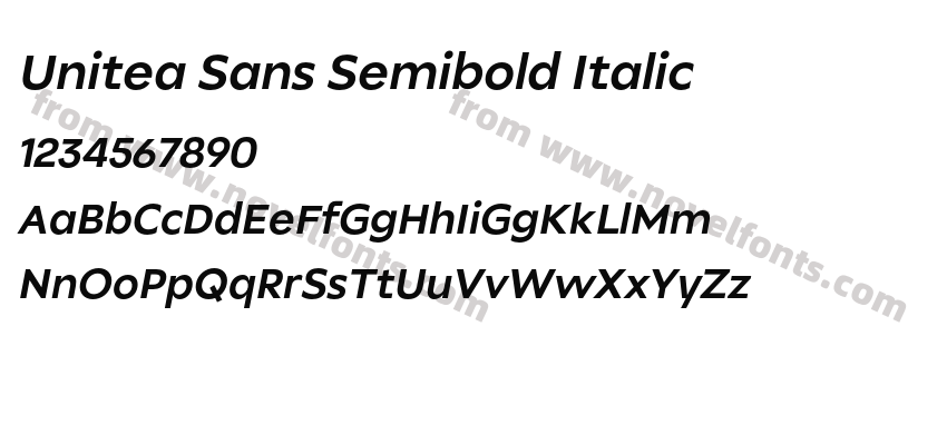 Unitea Sans Semibold ItalicPreview