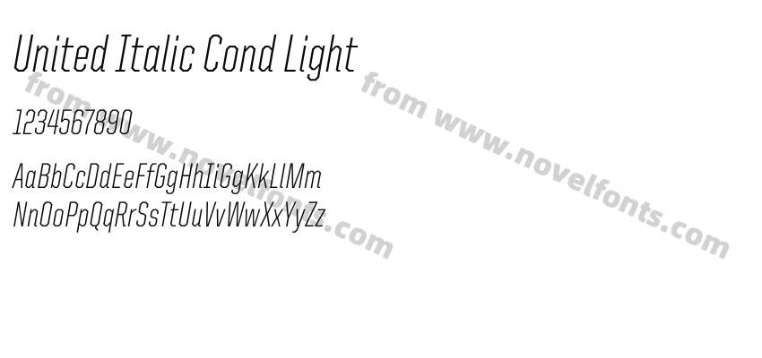 United Italic Cond LightPreview