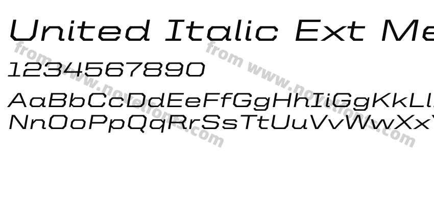 United Italic Ext MediumPreview