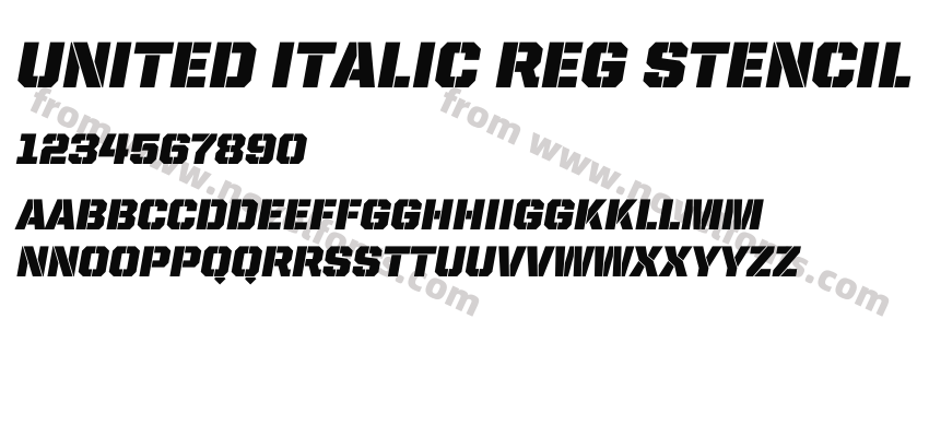 United Italic Reg StencilPreview