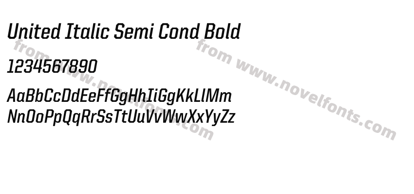 United Italic Semi Cond BoldPreview