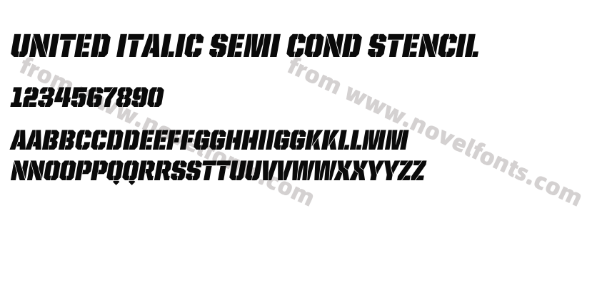 United Italic Semi Cond StencilPreview
