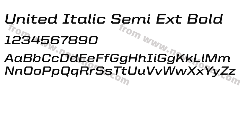 United Italic Semi Ext BoldPreview