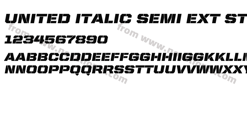 United Italic Semi Ext StencilPreview