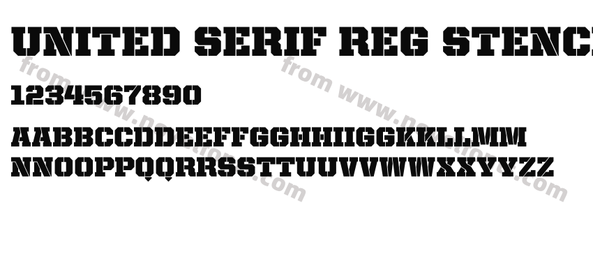 United Serif Reg StencilPreview