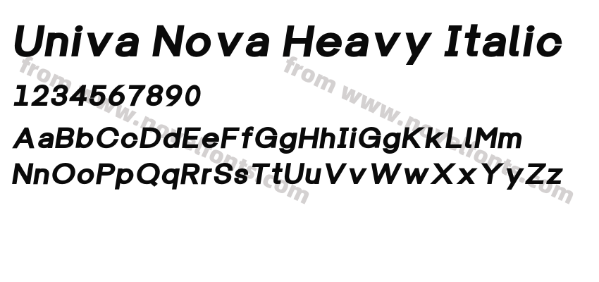 Univa Nova Heavy ItalicPreview