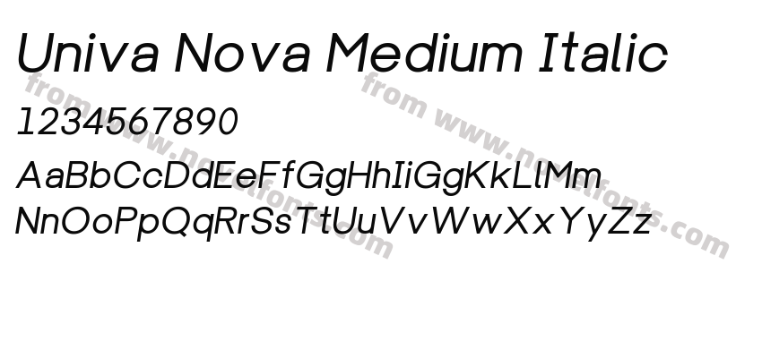 Univa Nova Medium ItalicPreview