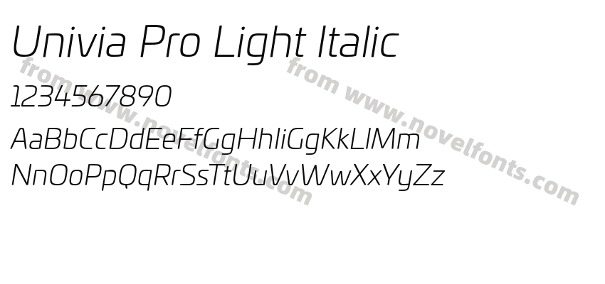 Univia Pro Light ItalicPreview