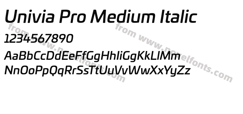 Univia Pro Medium ItalicPreview