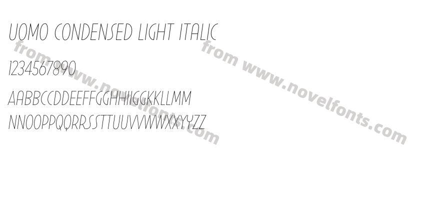 Uomo Condensed Light ItalicPreview