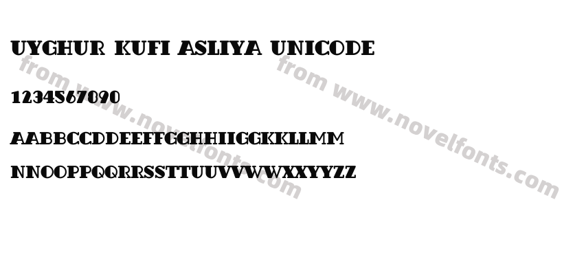 Uyghur Kufi Asliya UnicodePreview