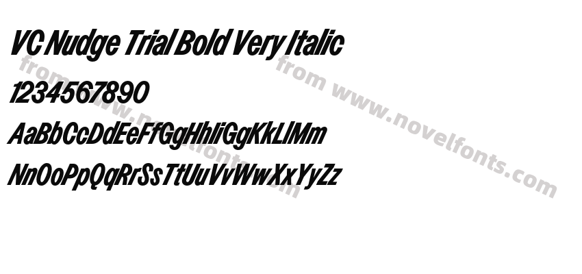VC Nudge Trial Bold Very ItalicPreview