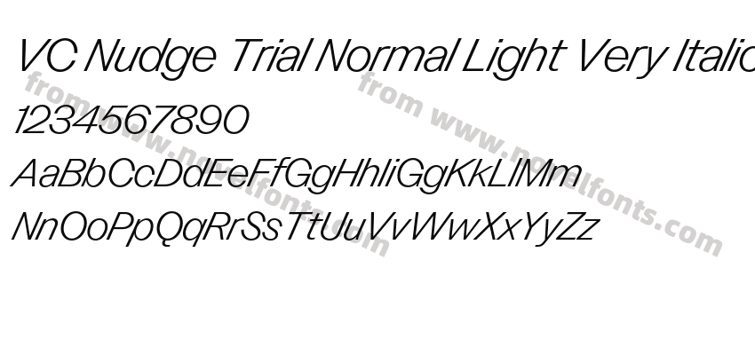 VC Nudge Trial Normal Light Very ItalicPreview