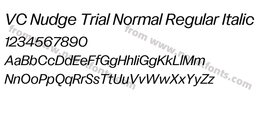 VC Nudge Trial Normal Regular ItalicPreview