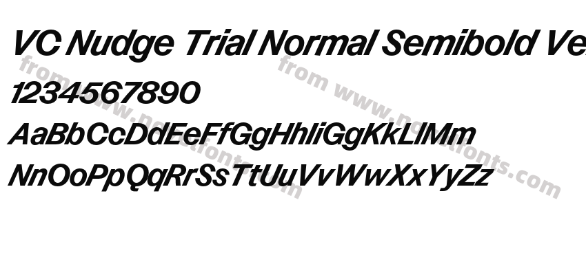 VC Nudge Trial Normal Semibold Very ItalicPreview