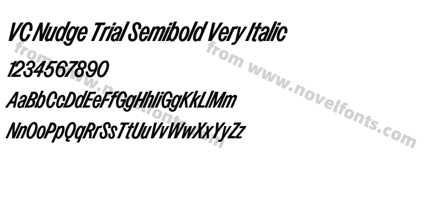 VC Nudge Trial Semibold Very ItalicPreview