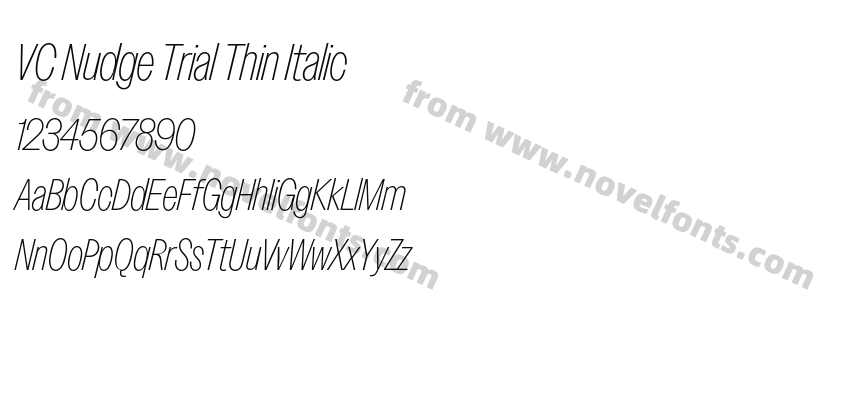 VC Nudge Trial Thin ItalicPreview