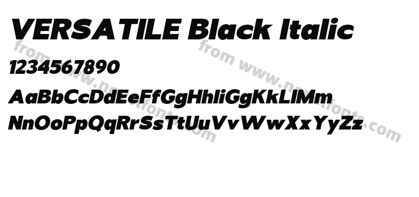 VERSATILE Black ItalicPreview