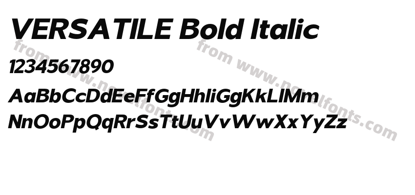 VERSATILE Bold ItalicPreview