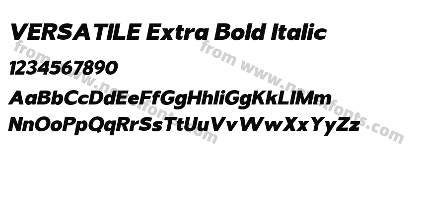 VERSATILE Extra Bold ItalicPreview