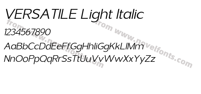 VERSATILE Light ItalicPreview