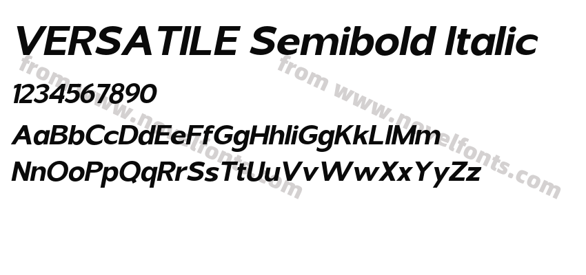 VERSATILE Semibold ItalicPreview