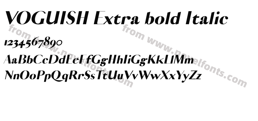 VOGUISH Extra bold ItalicPreview
