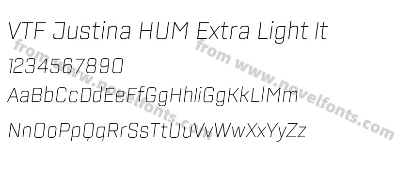 VTF Justina HUM Extra Light ItPreview