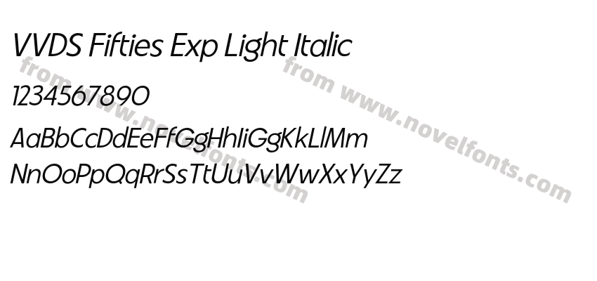 VVDS Fifties Exp Light ItalicPreview
